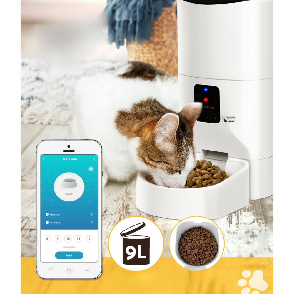 Automatic Pet Feeder Auto Wifi Dog Cat Smart Food Dispenser - 9L