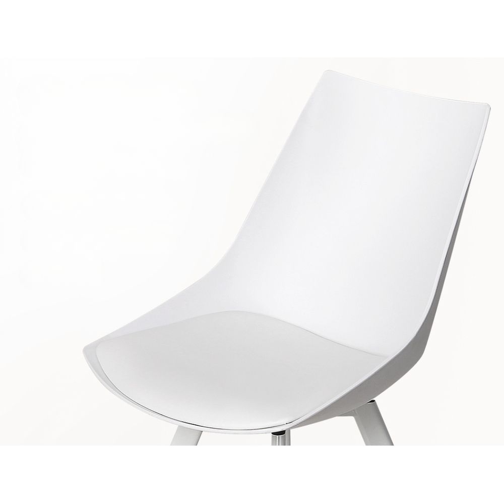 Set of 2 Lylette Dining Chairs Cafe Chairs PU Leather Padded Seat White