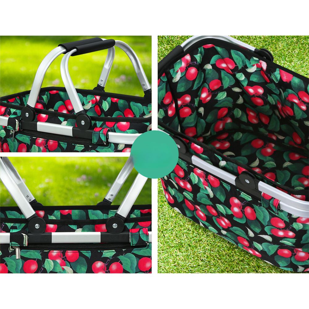 Picnic Bag Basket Folding Large Hamper Camping Hiking Insulated