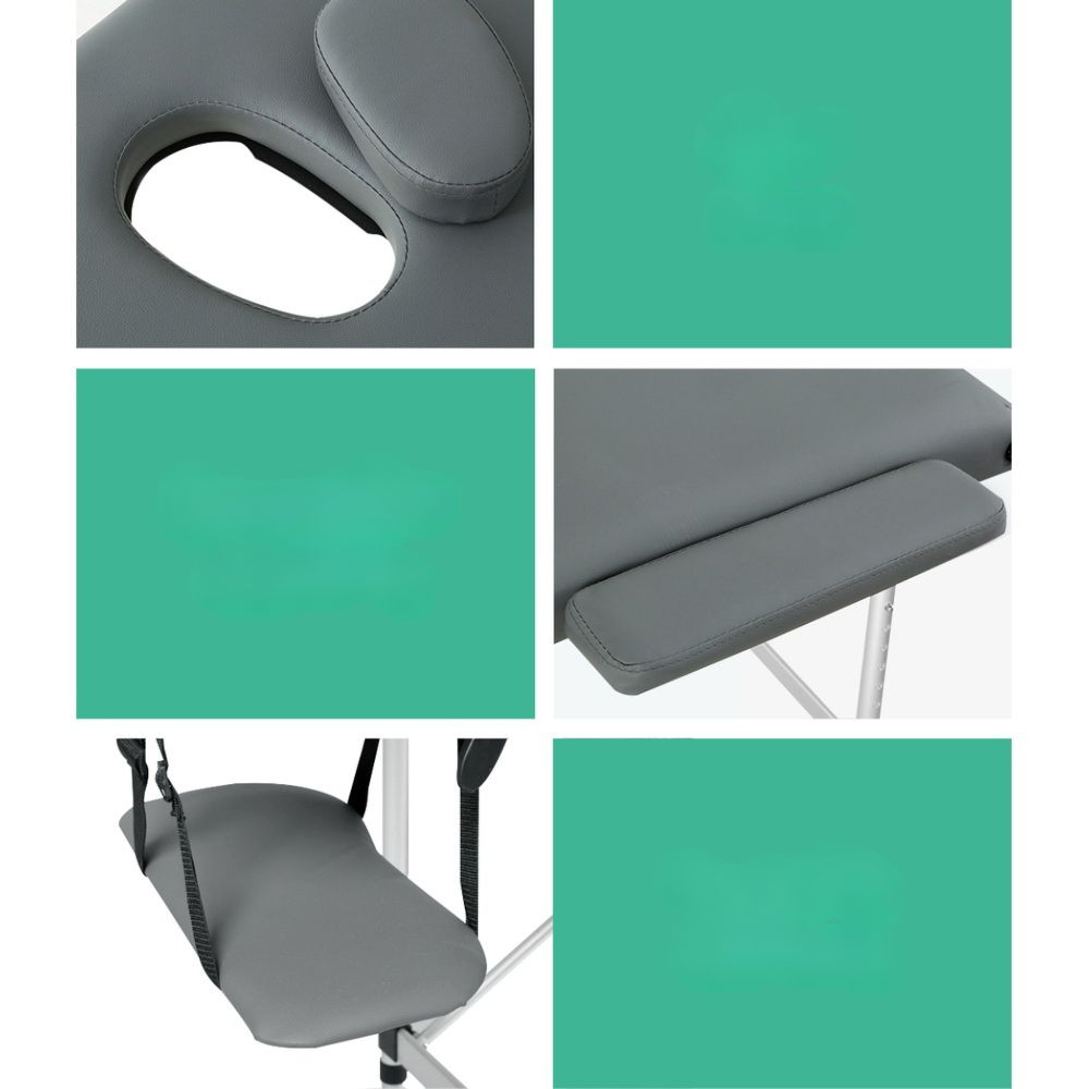 Massage Table Portable 3 Fold Aluminium Therapy Beauty Bed Waxing 75CM