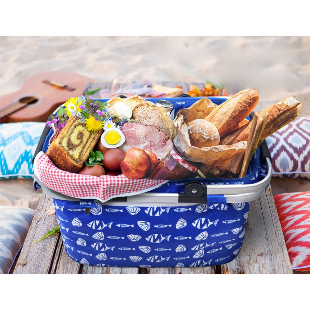 Picnic Bag Basket FoldingHamper Camping Hiking Insulated
