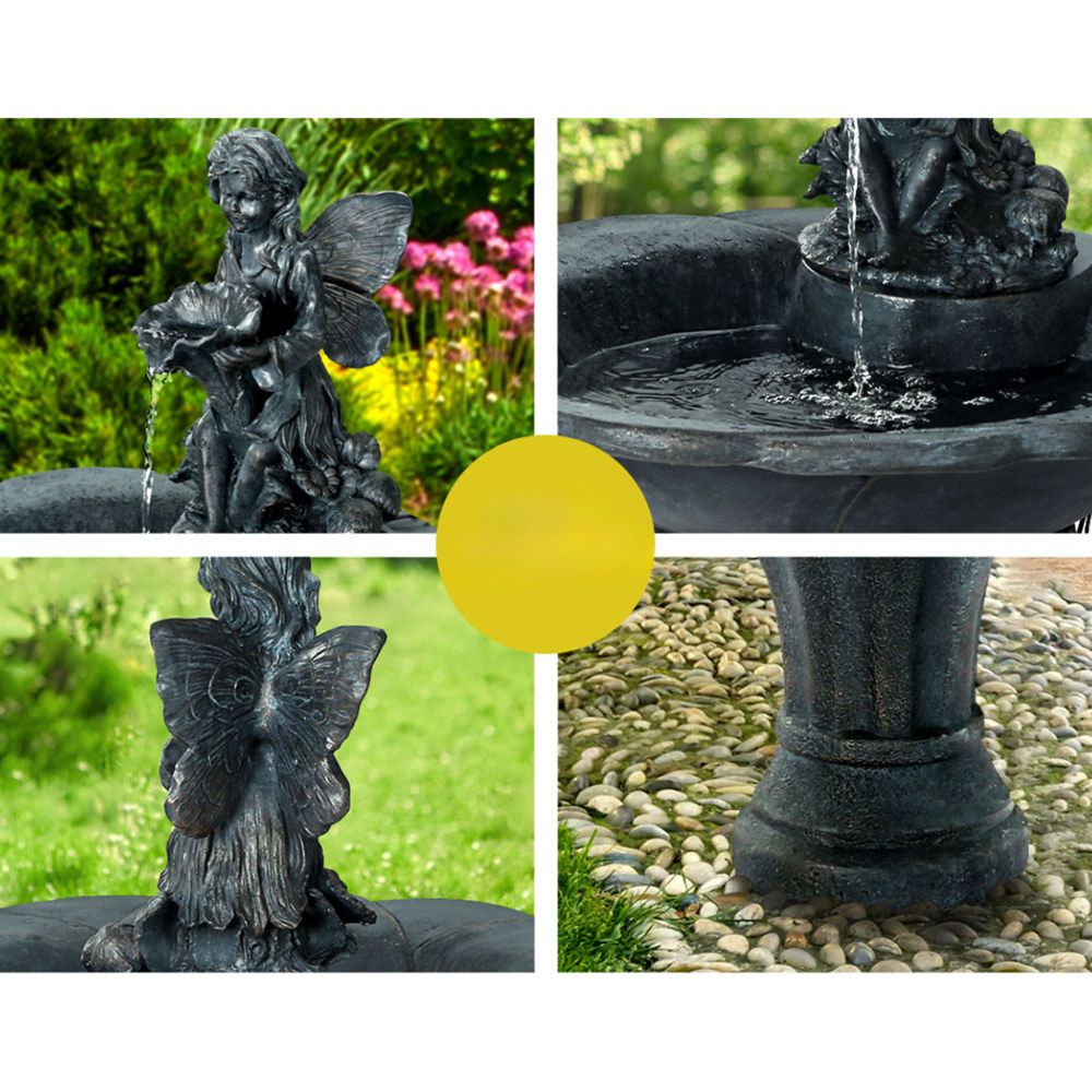 Garden Water Fountain Features Solar with LED Lights - Cascading Angel