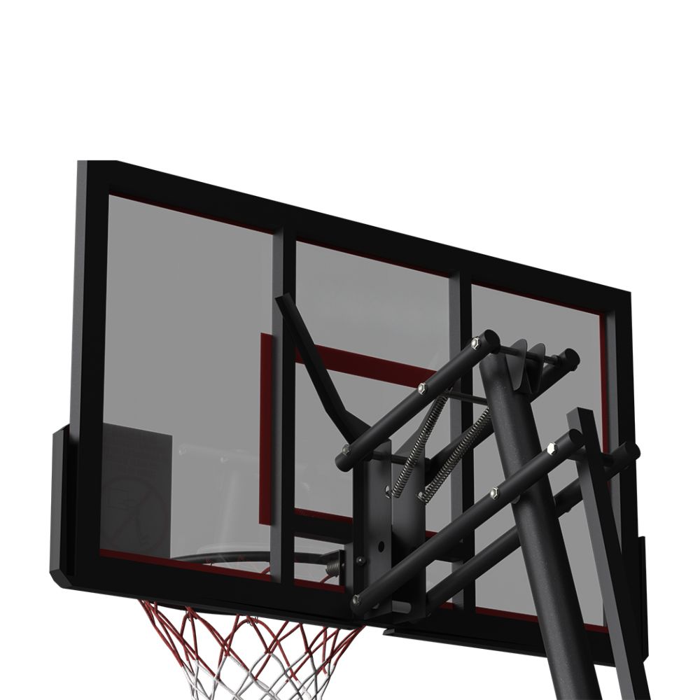 Portable Basketball Hoop Stand System Height Adjustable Net Ring - Red