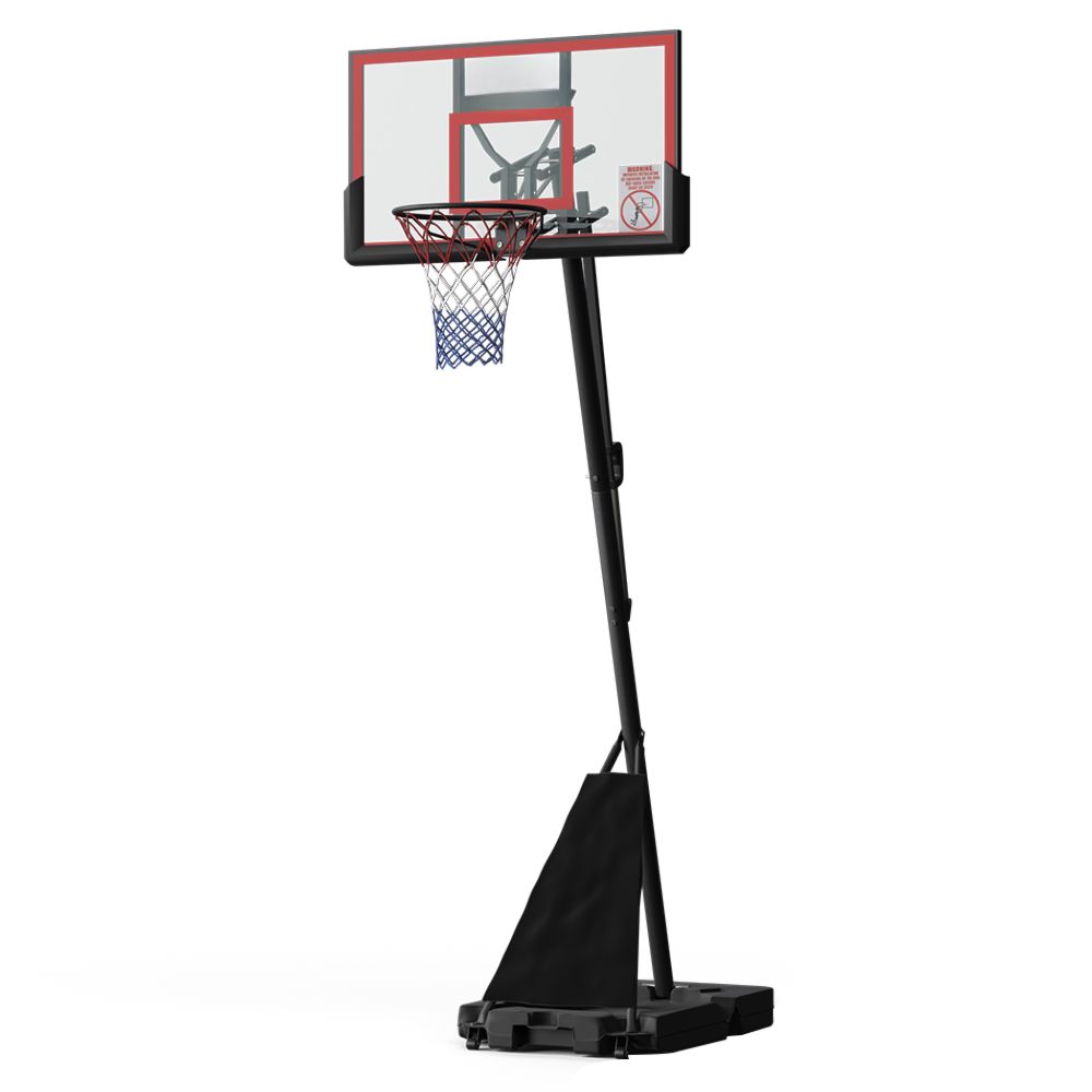 Portable Basketball Hoop Stand System Height Adjustable Net Ring - Red