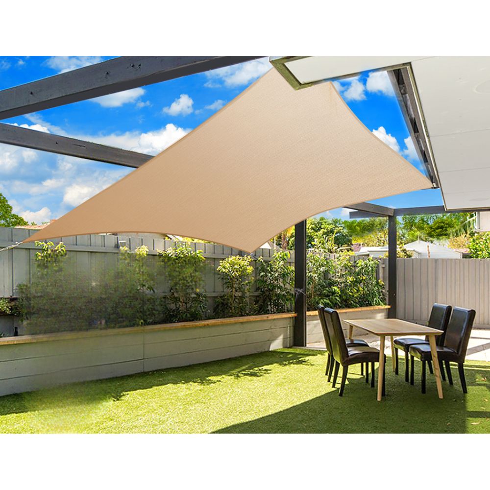 Sun Shade Sail Cloth Rectangle Heavy Duty Sand Canopy - 3x6m