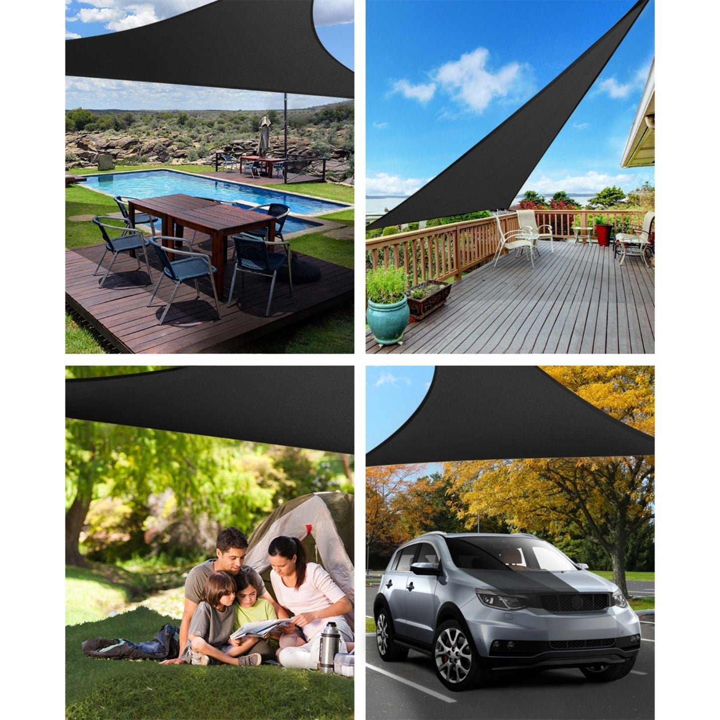 Sun Shade Sail Cloth Outdoor Canopy Triangle 280GSM - 5x5x5m