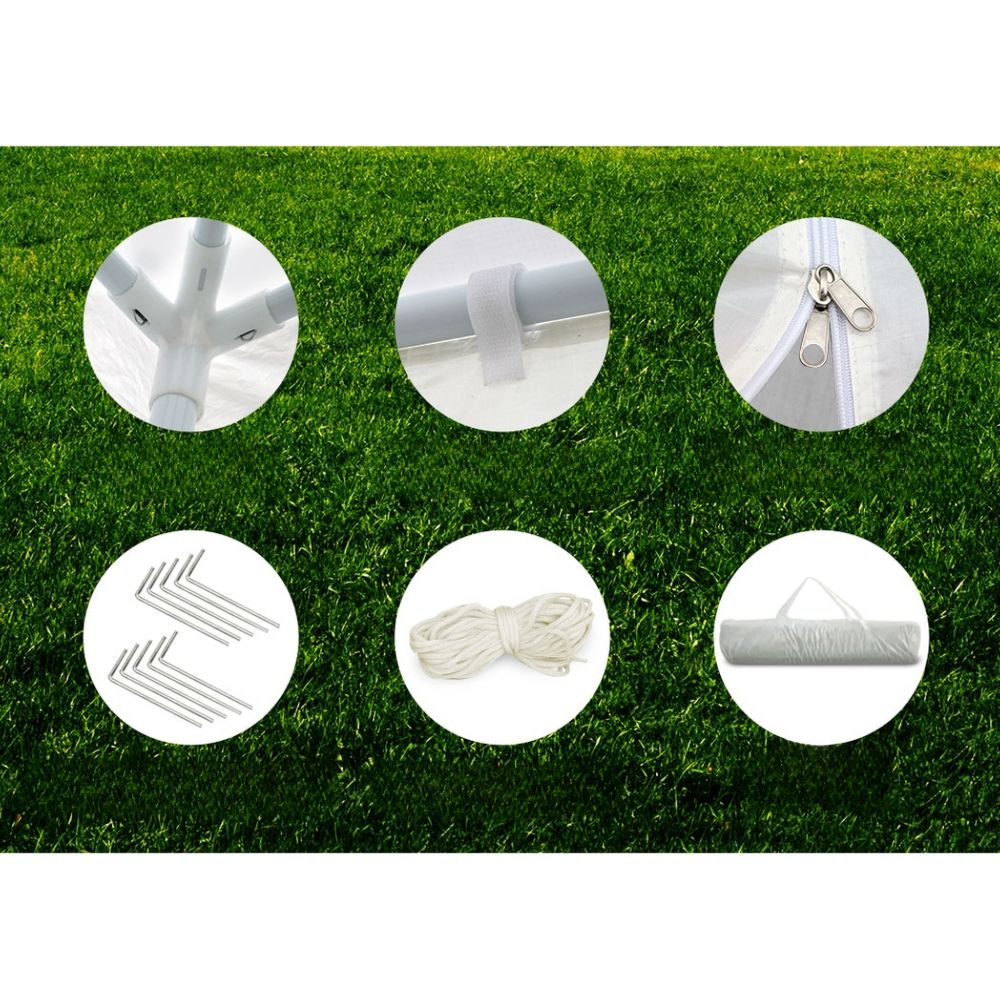 Gazebo Outdoor Marquee Wedding Camping Tent White - 3x6m