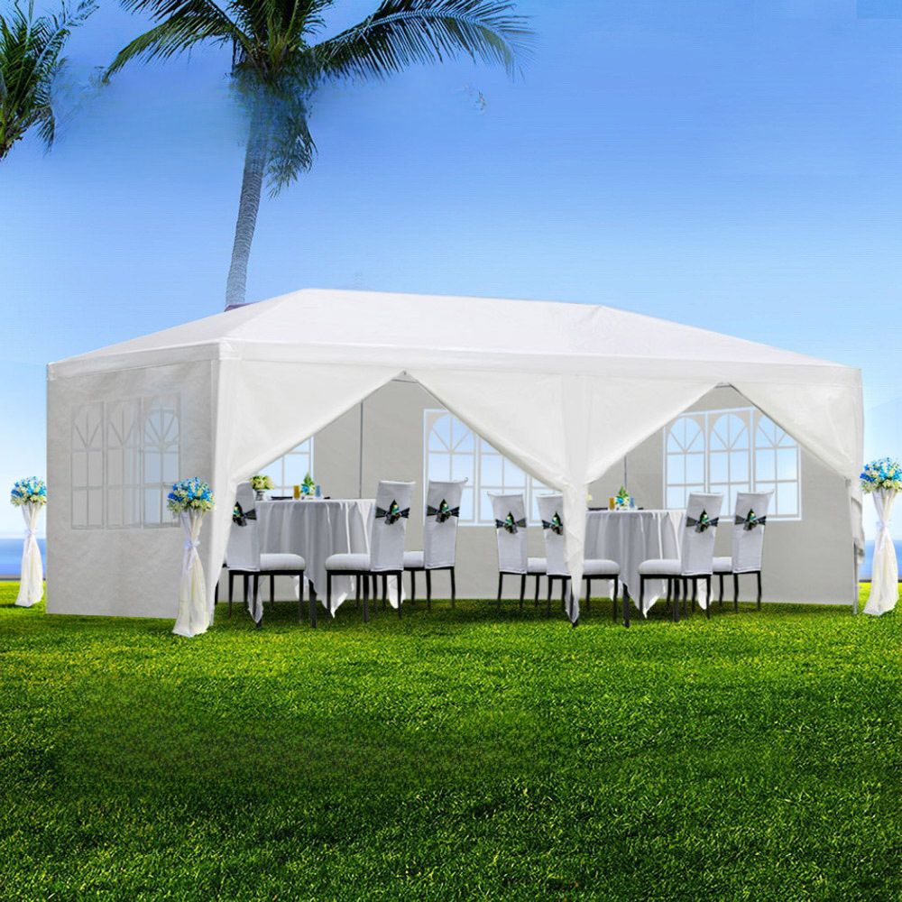 Gazebo Outdoor Marquee Wedding Camping Tent White - 3x6m