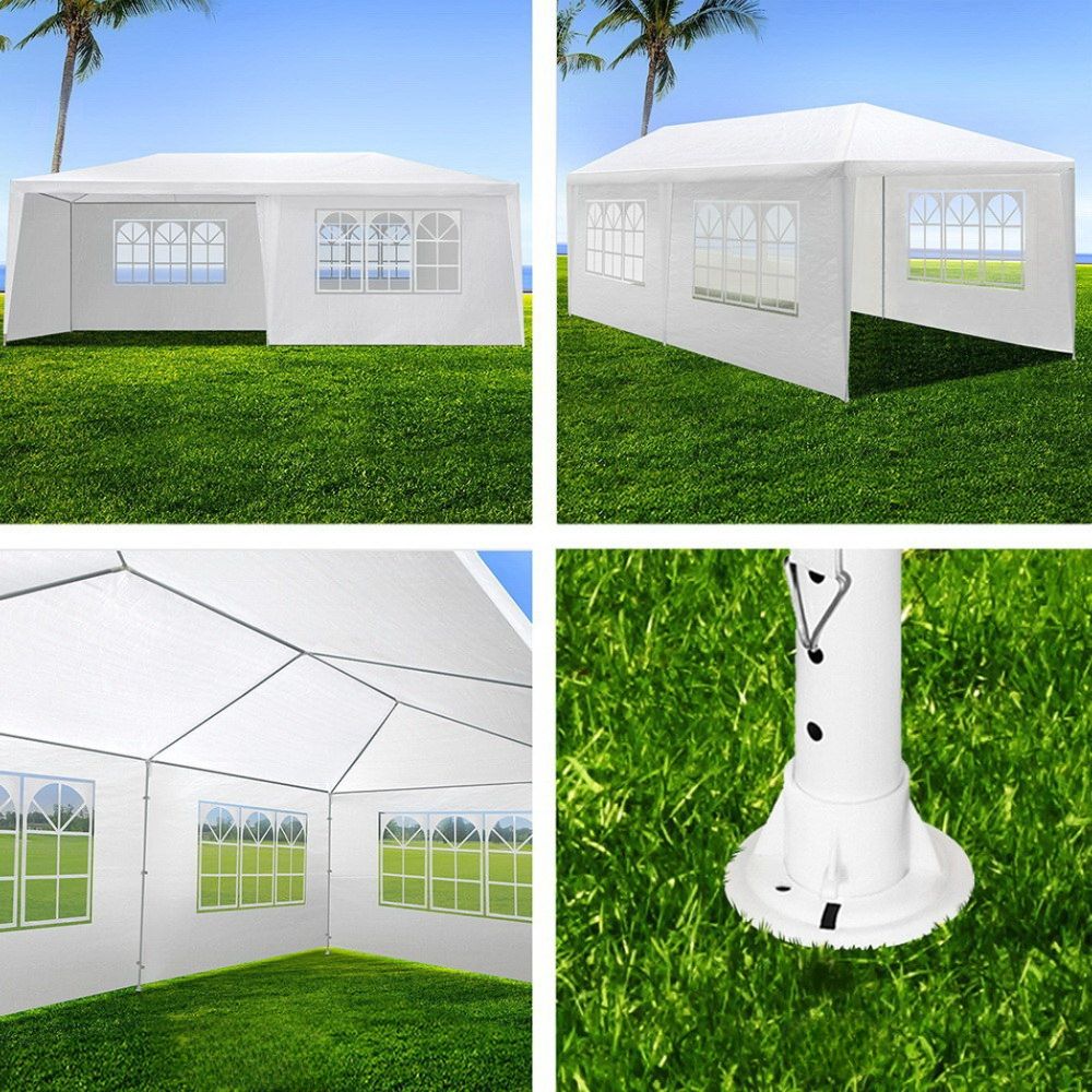Gazebo Outdoor Marquee Wedding Camping Tent White - 3x6m
