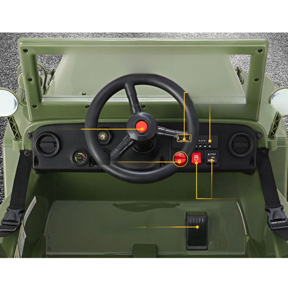 Kids Ride On Car Off Road Military Toy Cars 12V Olive