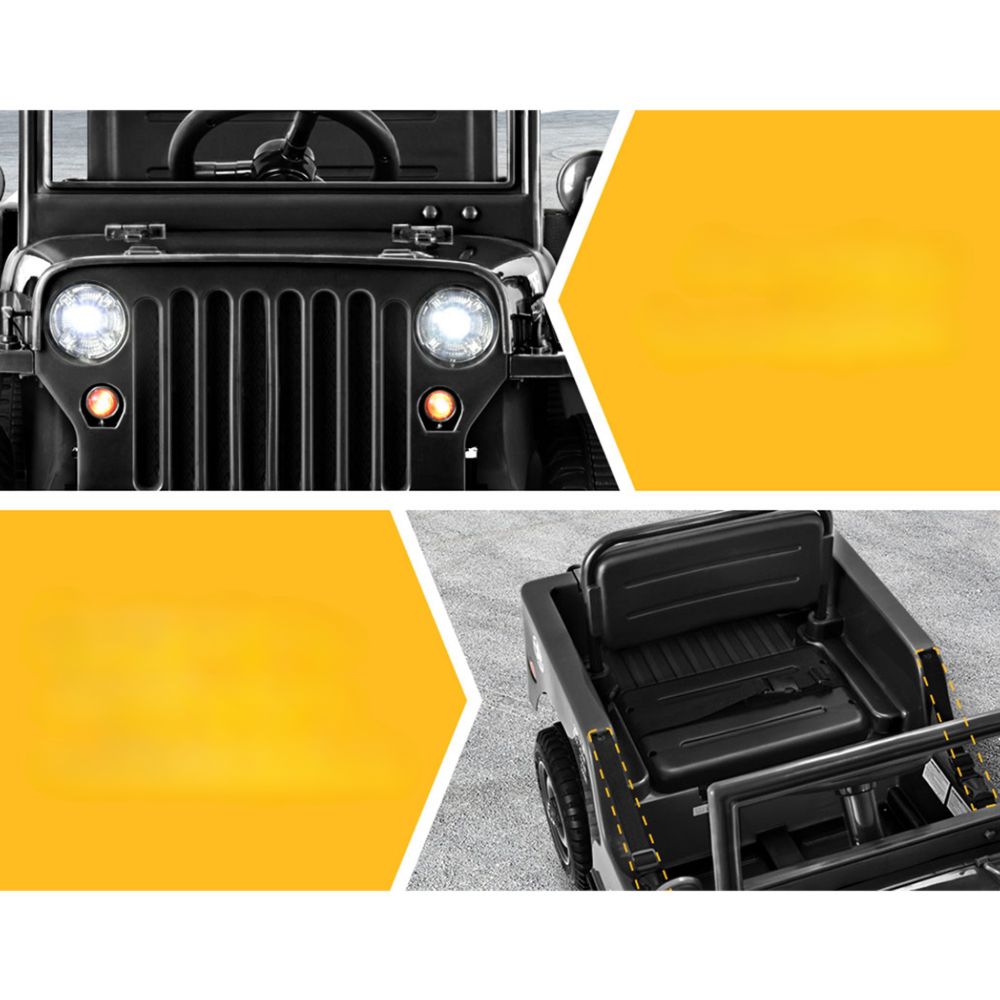 Kids Ride On Car Off Road Military Toy Cars 12V Black