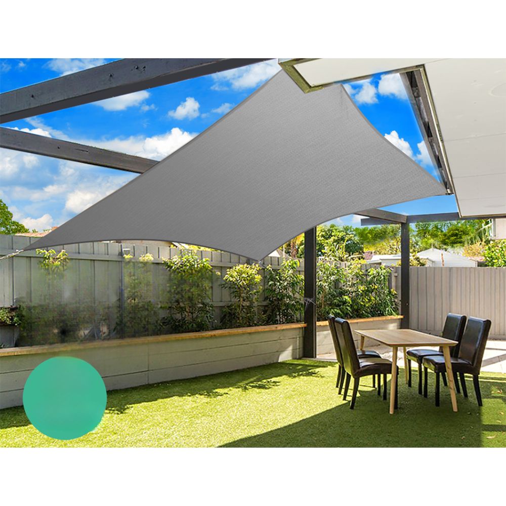 Sun Shade Sail Cloth Outdoor Canopy Rectangle Grey 280GSM - 3x3m