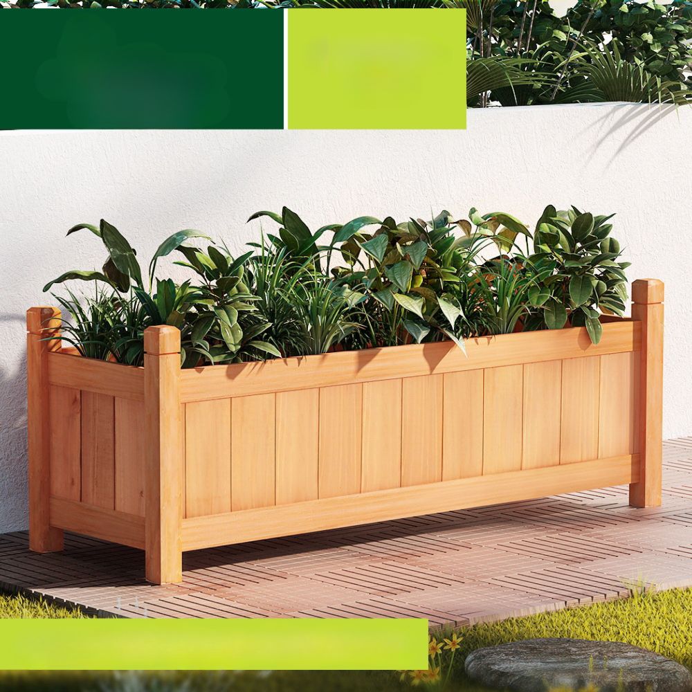 Garden Bed Raised Wooden Planter Outdoor Box Vegetables 90x30x33cm