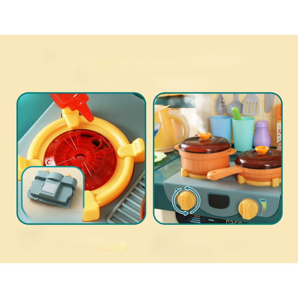 Kids Pretend Kitchen Playset Food Sink Cooking Utensils - 73pcs
