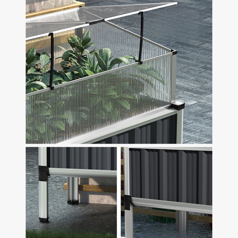 Garden Bed Galvanised Steel Raised Planter Vegetable 80x49x74cm