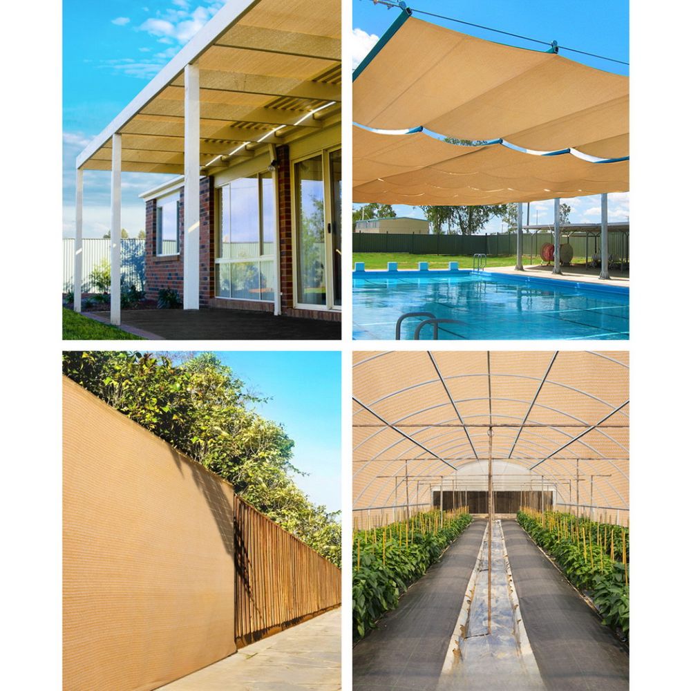 Sun Shade Cloth Sail Garden Roll Mesh Beige 175GSM - 1.83x20m