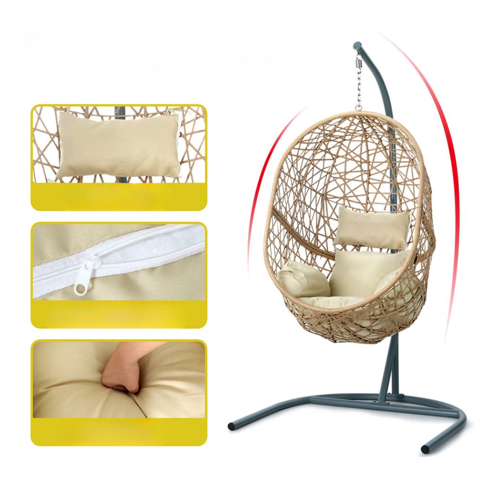 Swing Chair Egg Hammock Outdoor Furniture Wicker Seat - Yellow