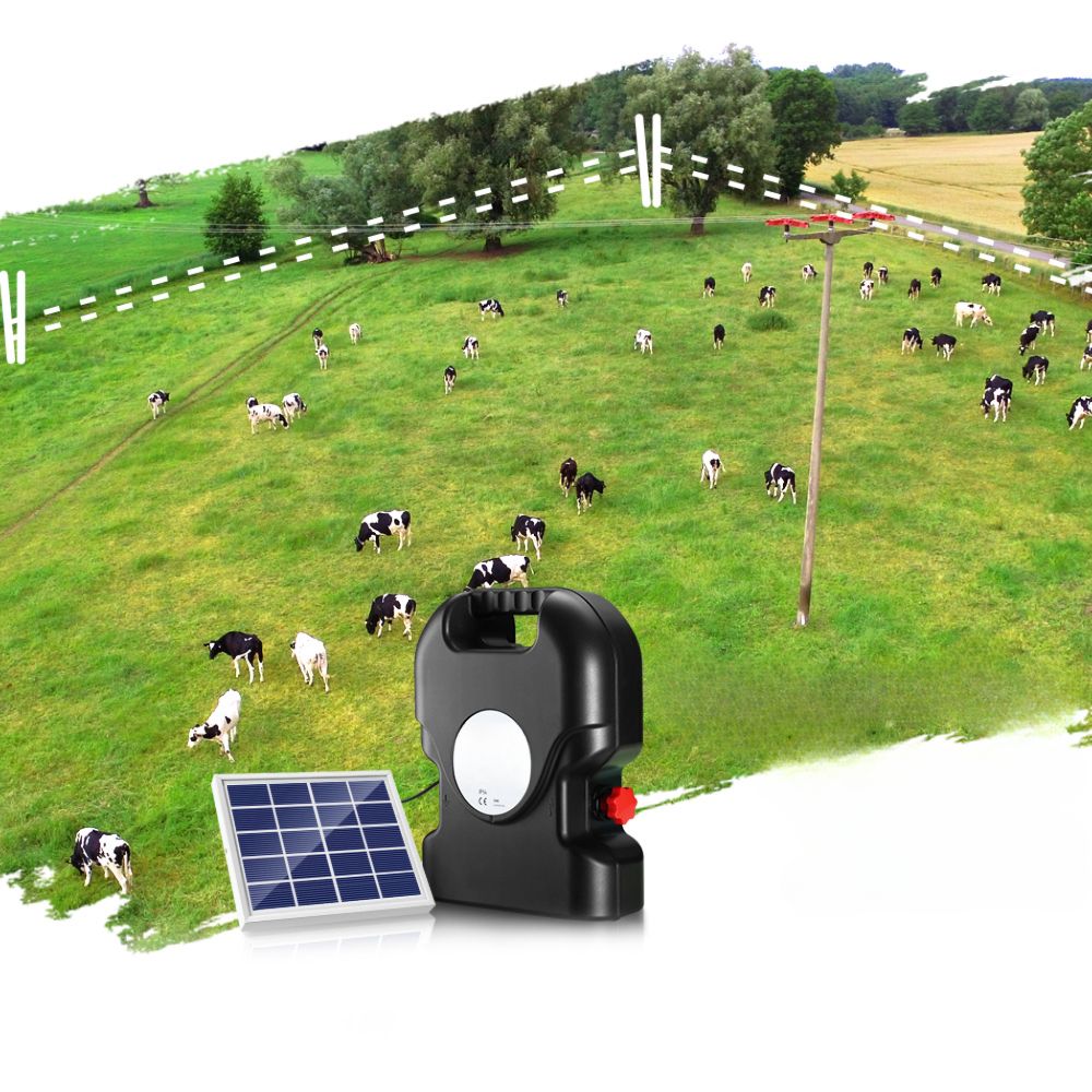 Garden Electric Fence Energiser Solar Charger Farm 1.2J - 10km