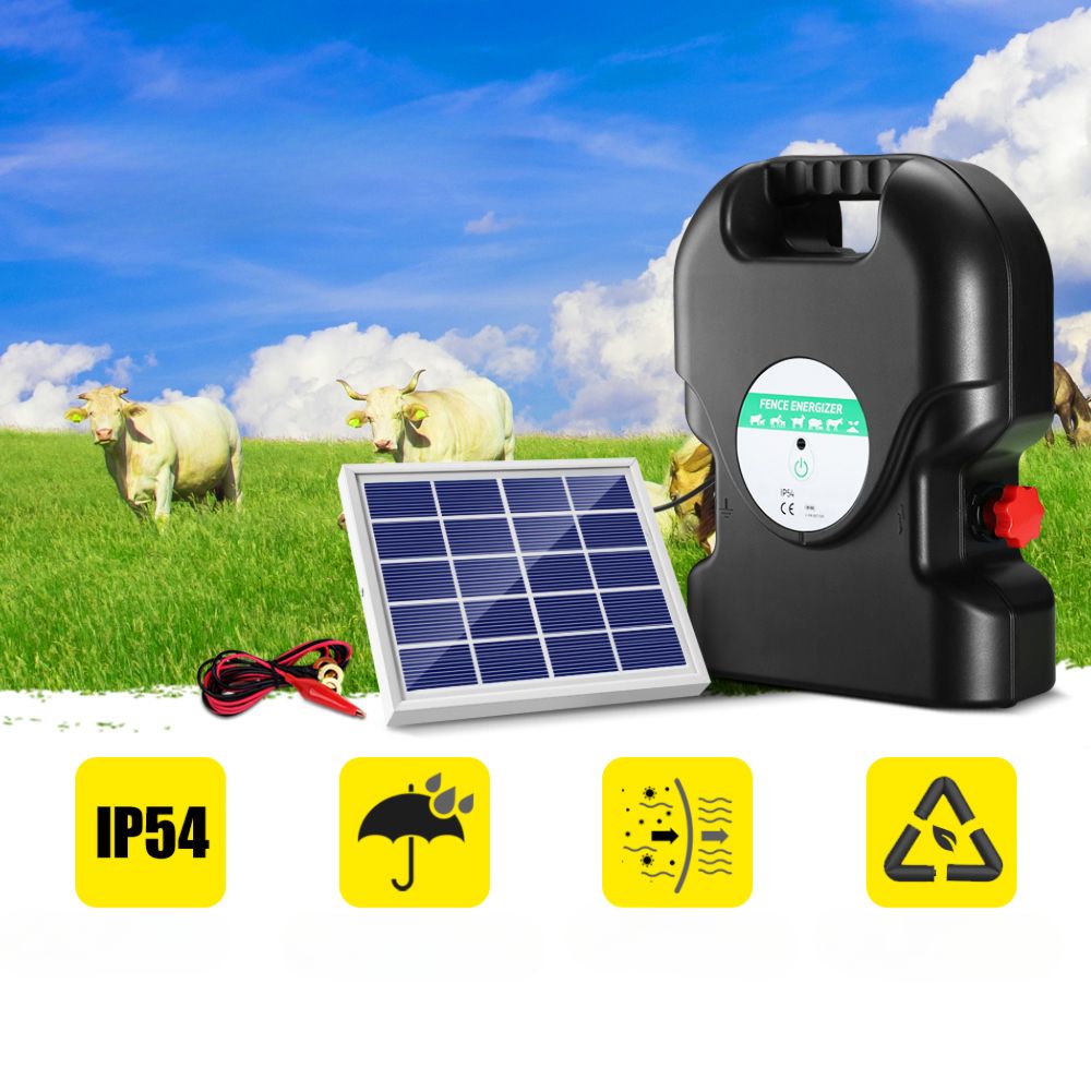 Garden Electric Fence Energiser Solar Charger Farm 1.2J - 10km