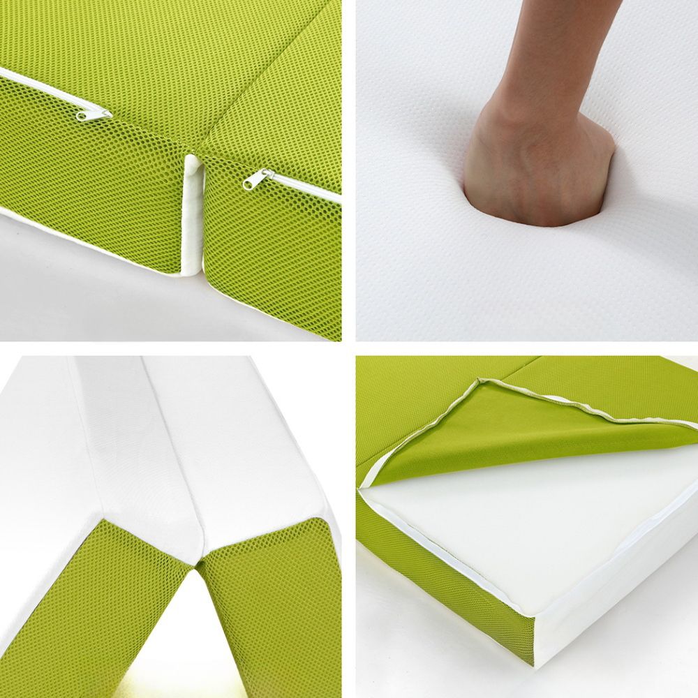 Bedding Camp Foldable Mattress 4-Fold Mat Single - Green