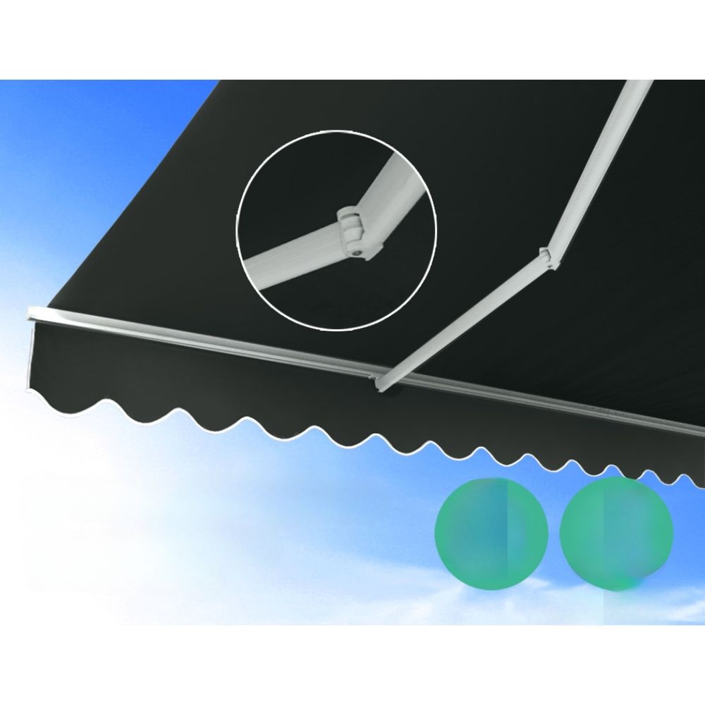 Side Awning Outdoor Blinds Retractable Sun Shade Grey - 2.5x2m