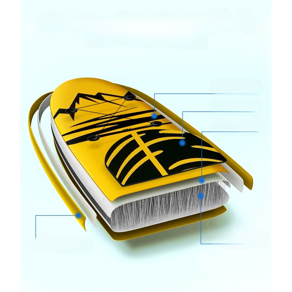 Stand Up Paddle Board Inflatable Kayak Surfboard Yellow Black - 10FT