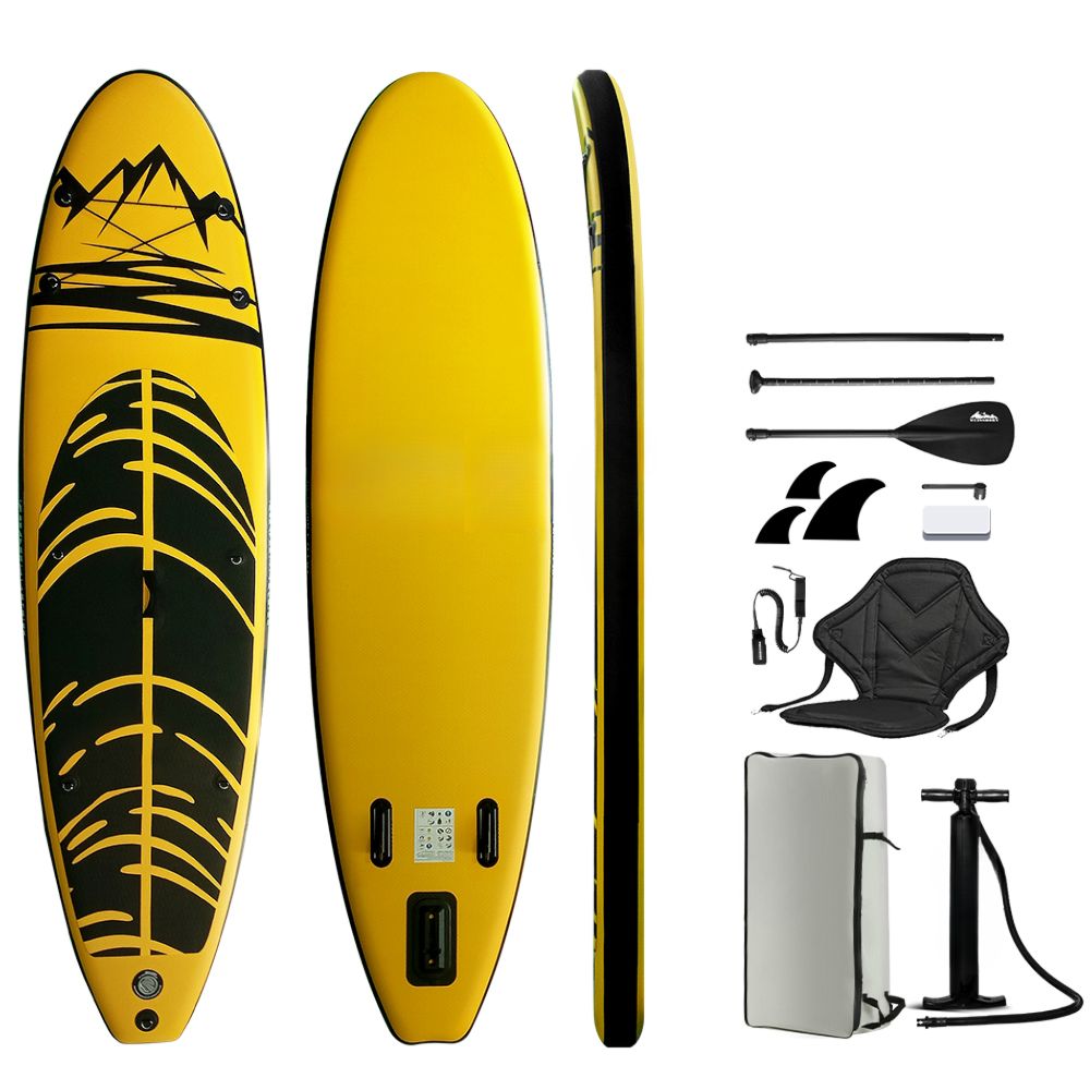 Stand Up Paddle Board Inflatable Kayak Surfboard Yellow Black - 10FT