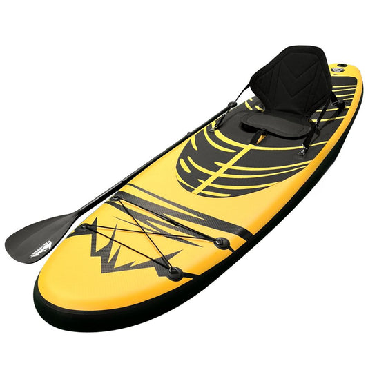 Stand Up Paddle Board Inflatable Kayak Surfboard Yellow Black - 10FT