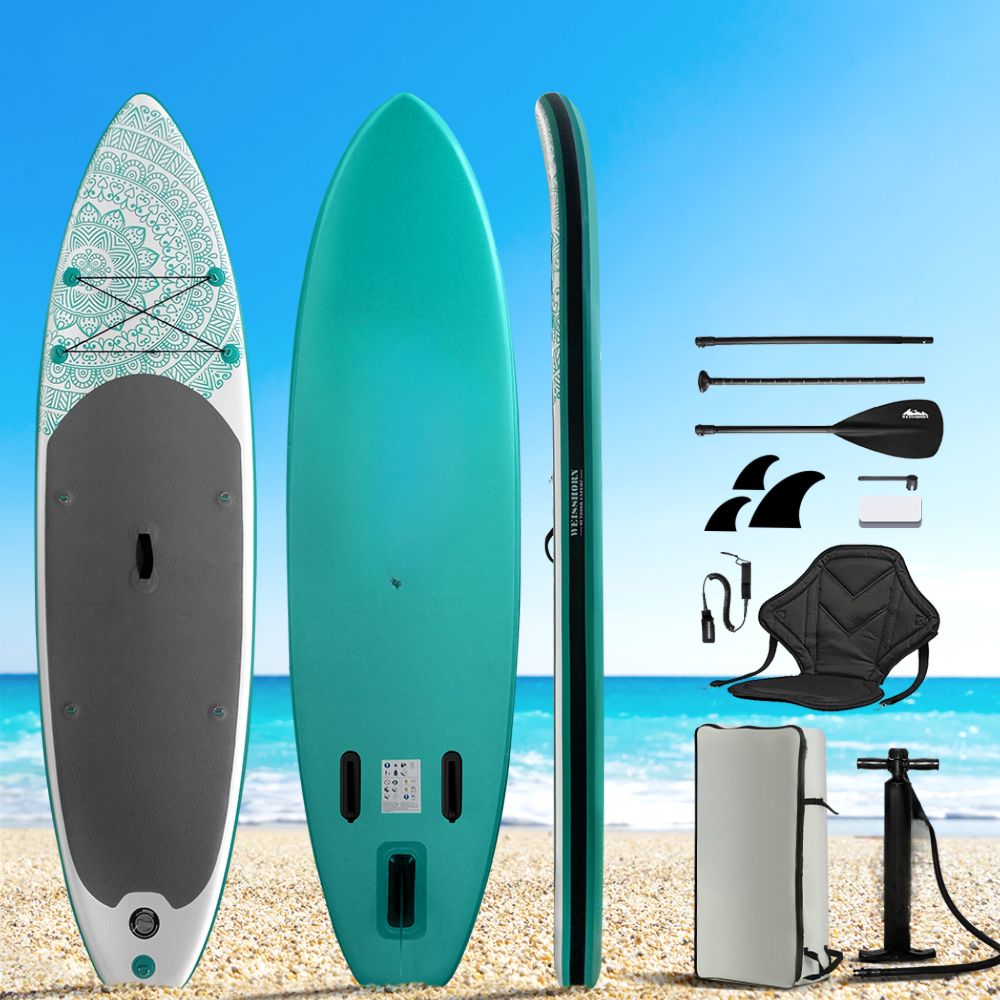 Stand Up Paddle Board Inflatable Kayak Surfboard Blue White - 10FT