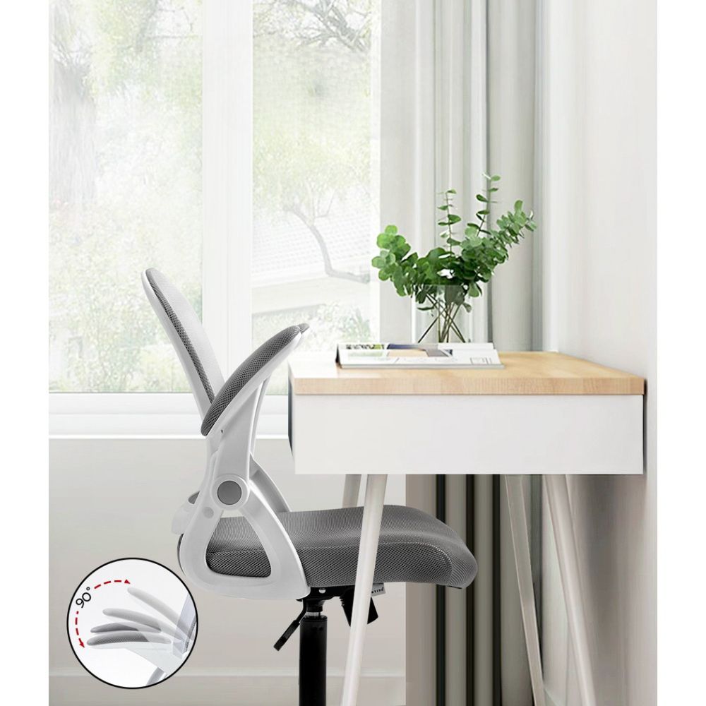 Office Chair Mesh Computer Desk Chairs Mid Back Work Home Study Grey