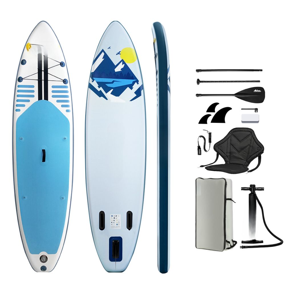 Stand Up Paddle Board Inflatable Kayak Surfboard Green White - 10FT