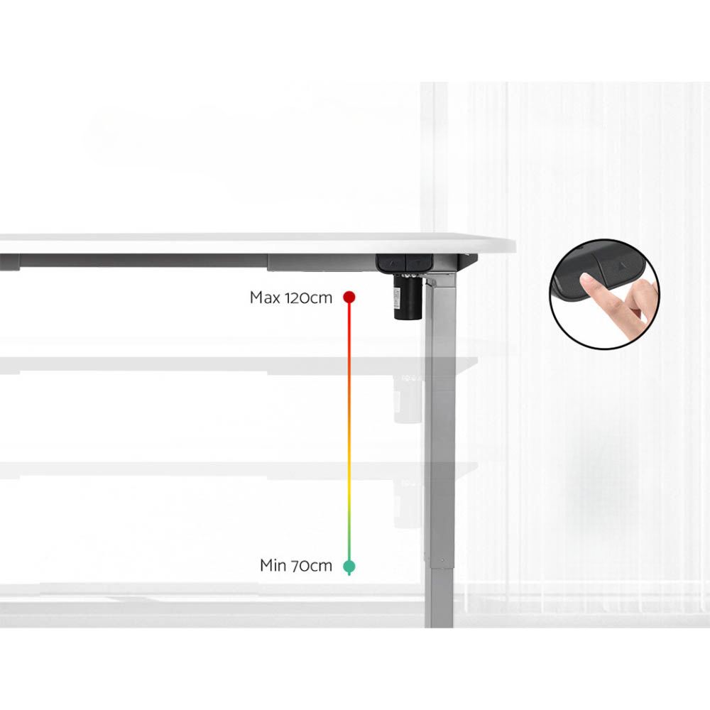 Electric Standing Desk Motorised Adjustable Sit Stand Desks Grey White