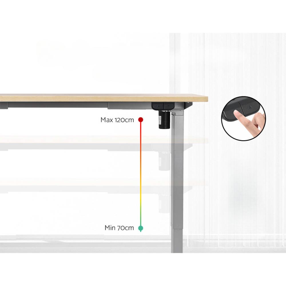Electric Standing Desk Motorised Adjustable Sit Stand Desks Grey Oak
