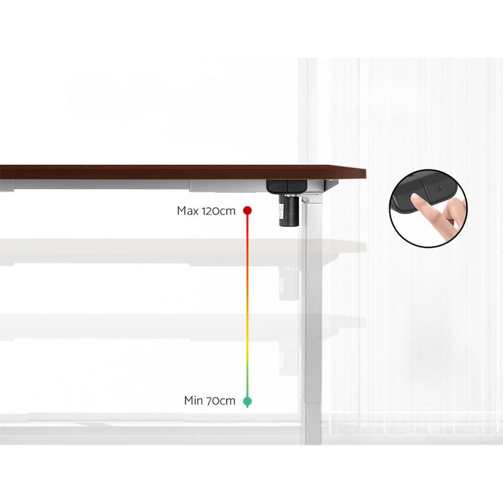 Electric Standing Desk Motorised Adjustable Sit Stand Desks White Walnut