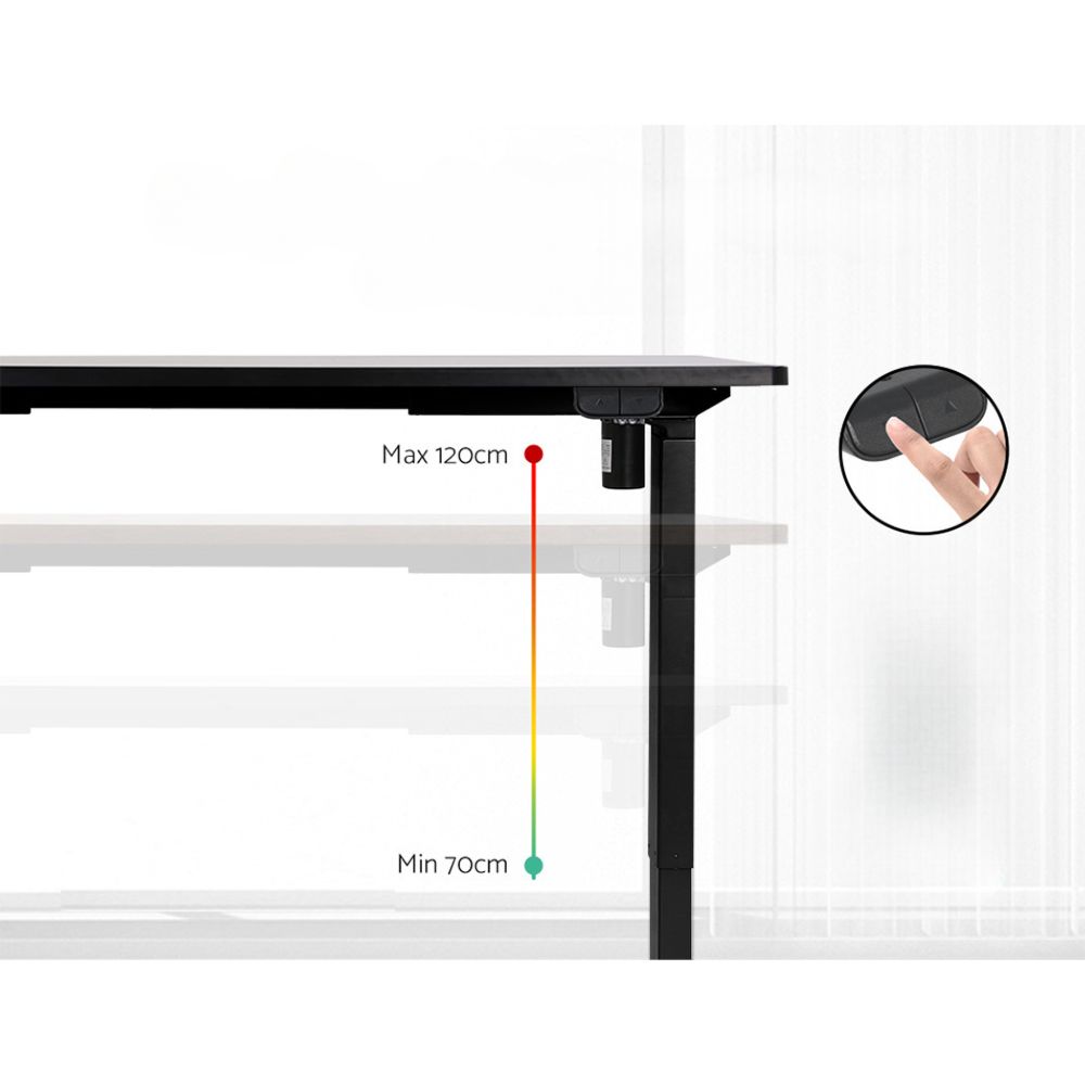 Electric Standing Desk Motorised Adjustable Sit Stand Desks Black