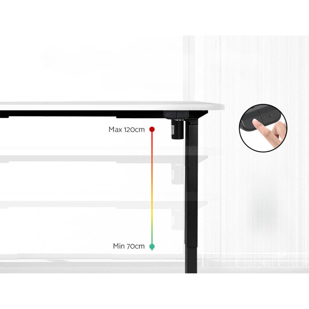 Electric Standing Desk Motorised Adjustable Sit Stand Desks Black White