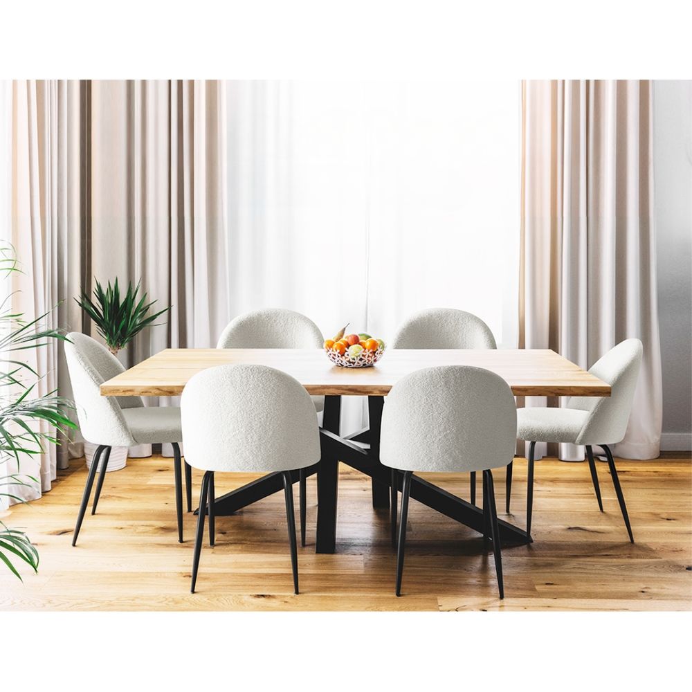 Dining Chairs Accent Chairs Armchair Kitchen Sherpa Boucle Chair White
