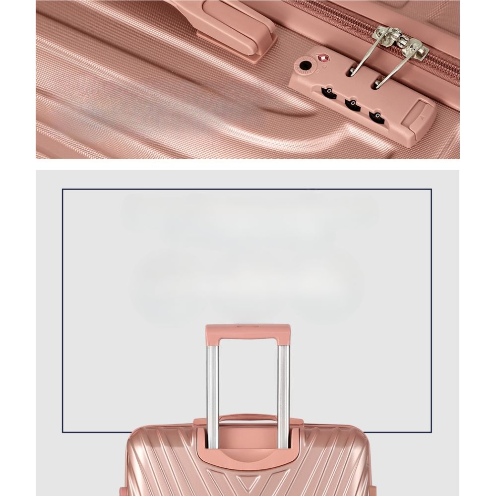 3pc Luggage 20'' 24'' 28'' Trolley Suitcase Sets Travel Hard Case Lightweight Pink