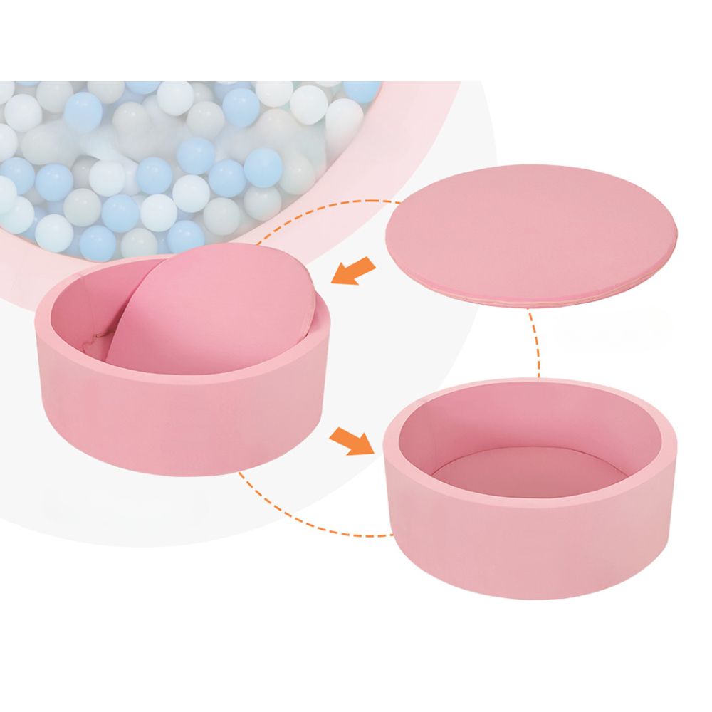 Kids Ocean Foam Ball Pit with Toy Balls Play Pool 90x30cm - Pink