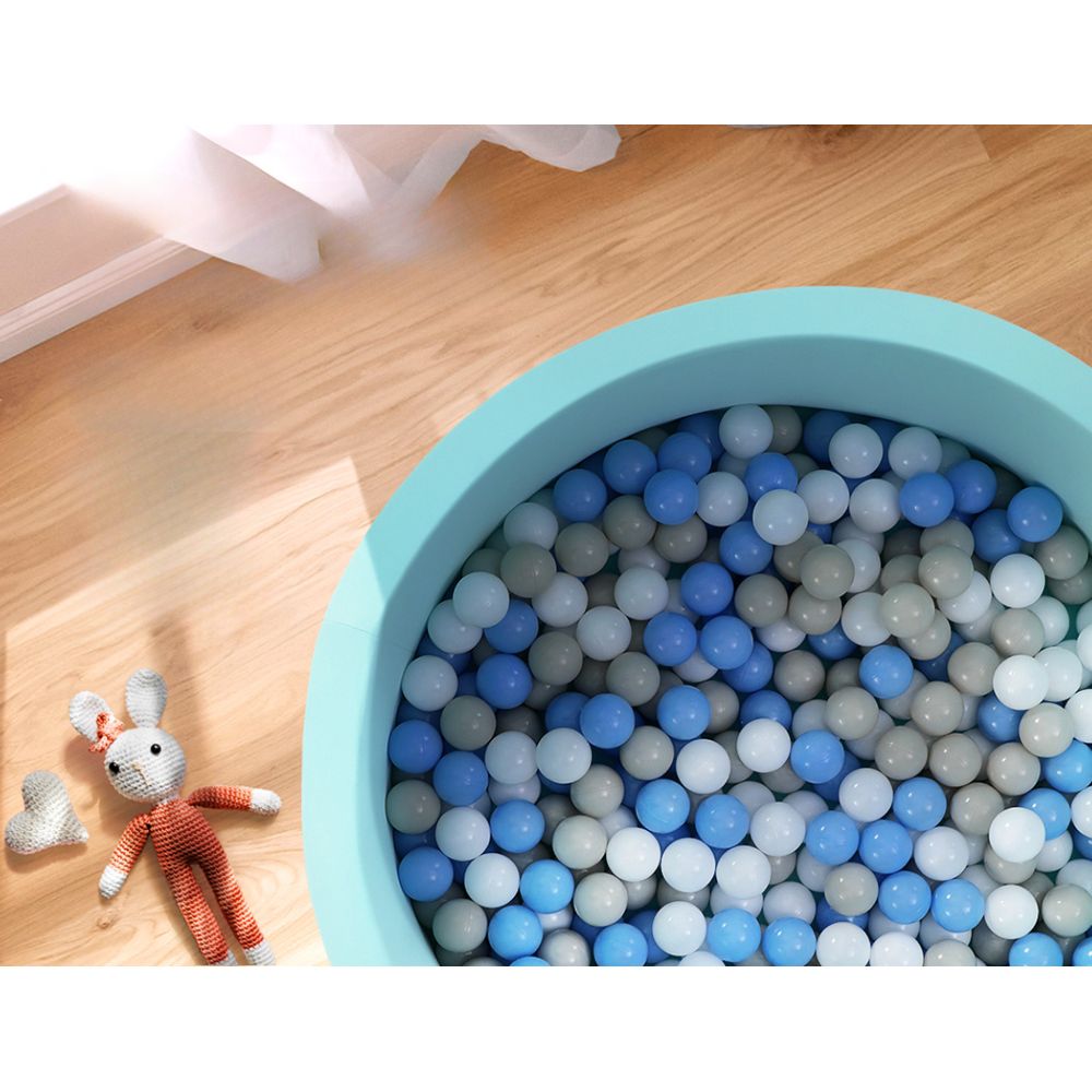Kids Ocean Foam Ball Pit with Toy Balls Play Pool 90x30cm - Blue