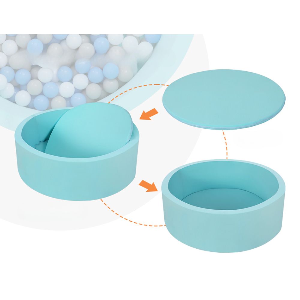 Kids Ocean Foam Ball Pit with Toy Balls Play Pool 90x30cm - Blue