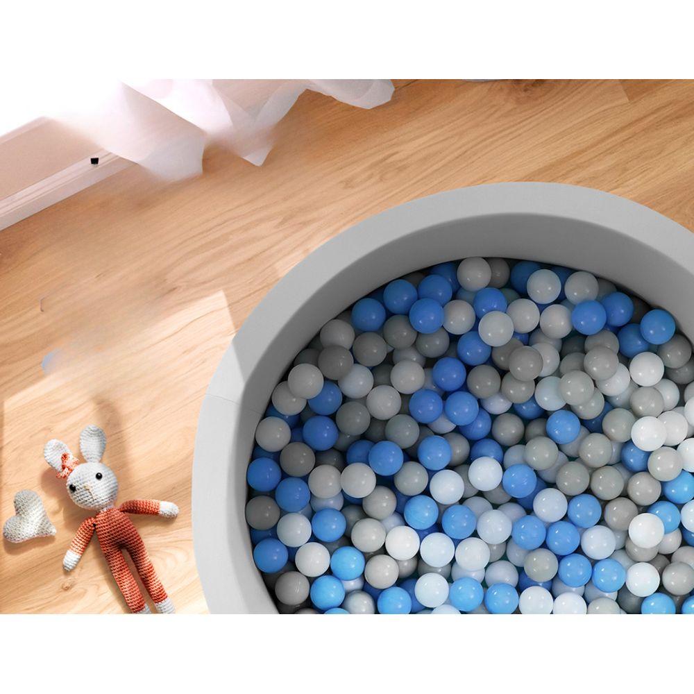 Kids Ocean Foam Ball Pit with Toy Balls Play Pool 90x30cm - Grey