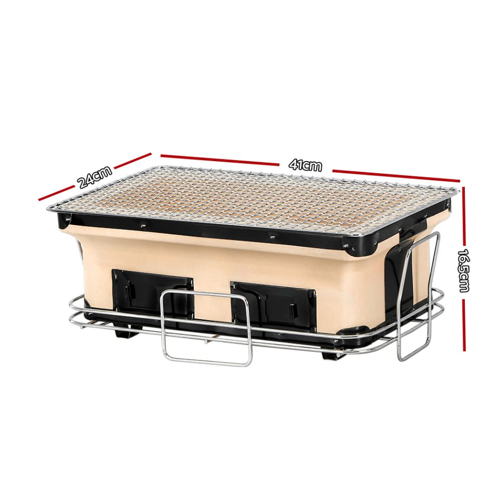 Ceramic BBQ Grill Smoker Hibachi Japanese Tabletop Charcoal Barbecue