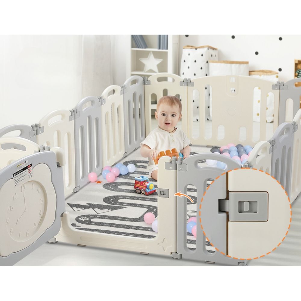 Baby Playpen Foldable Toddler Fence Safety Play Centre - 16 Panels