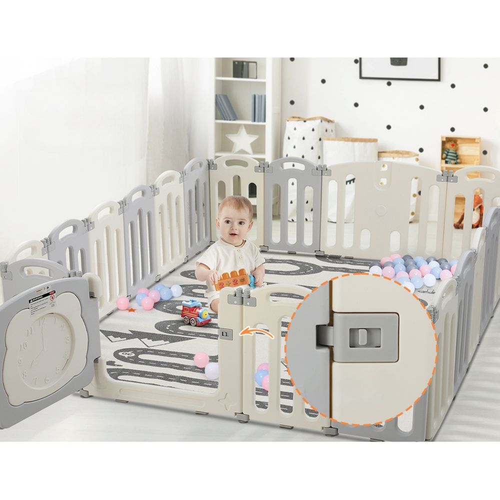 Baby Playpen Foldable Toddler Fence Safety Play Centre - 20 Panels