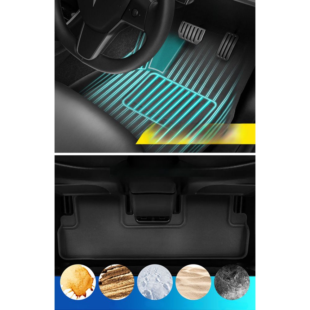Car Rubber Floor Trunk Toolbox Cargo Mat - For Tesla Model Y