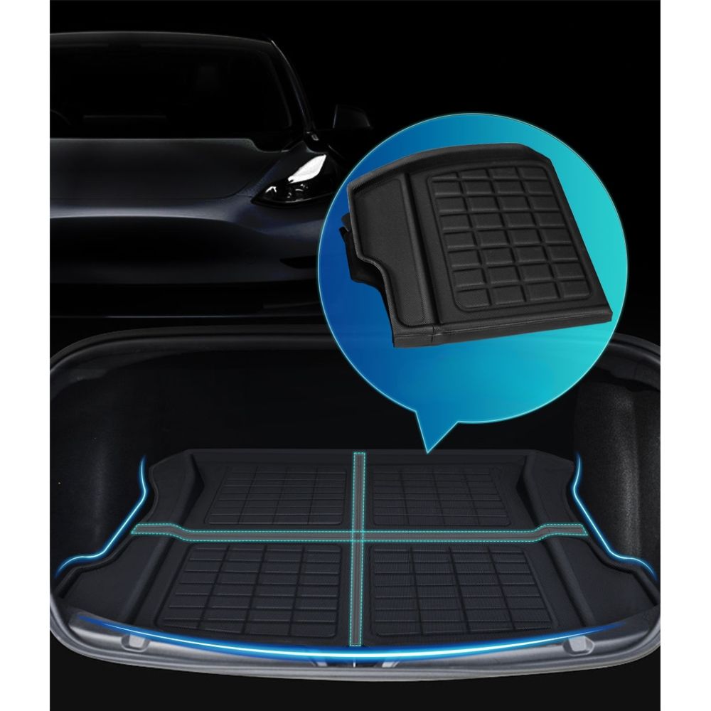 Car Rubber Floor Trunk Toolbox Cargo Mat - For Tesla Model 3