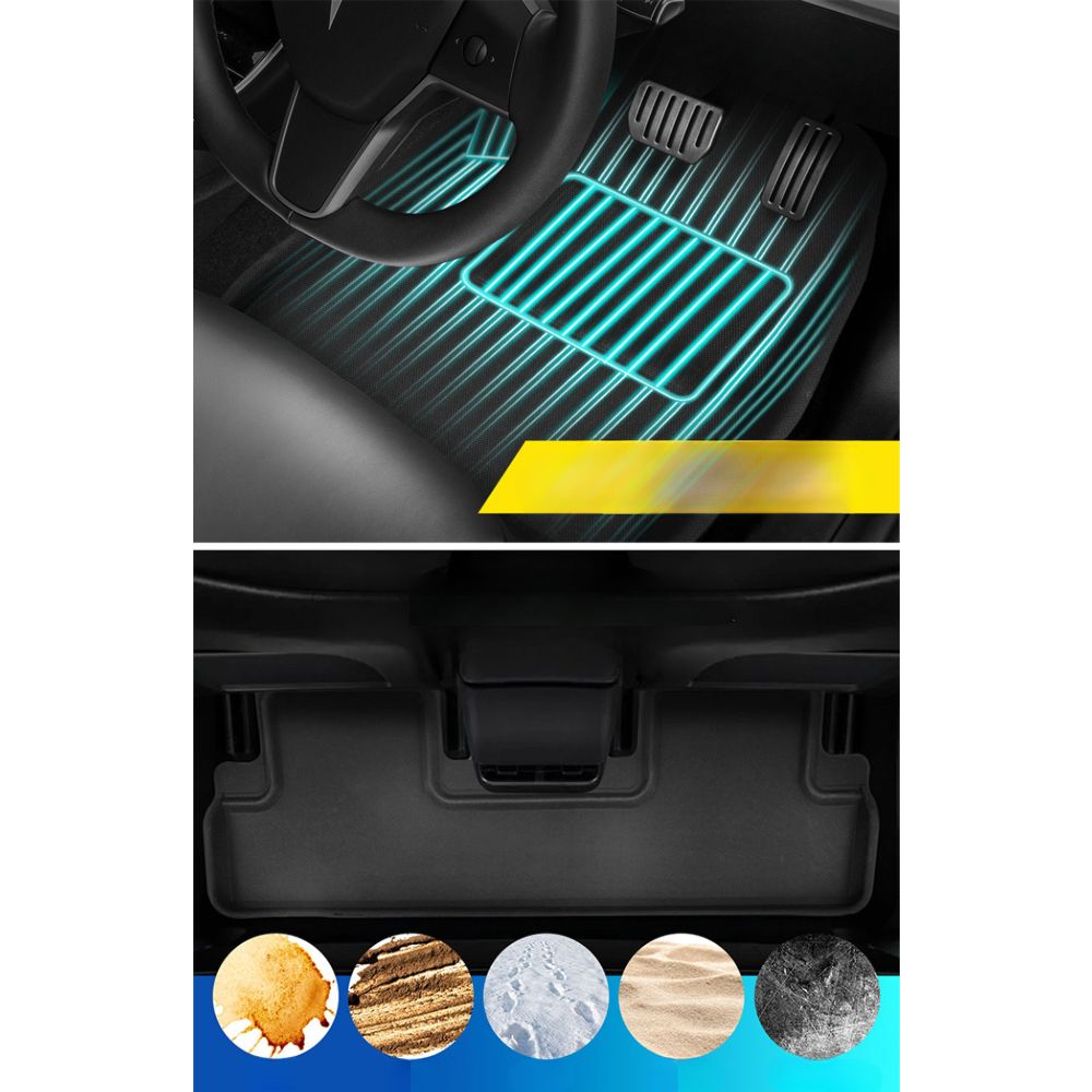 Car Rubber Floor Trunk Toolbox Cargo Mat - For Tesla Model 3
