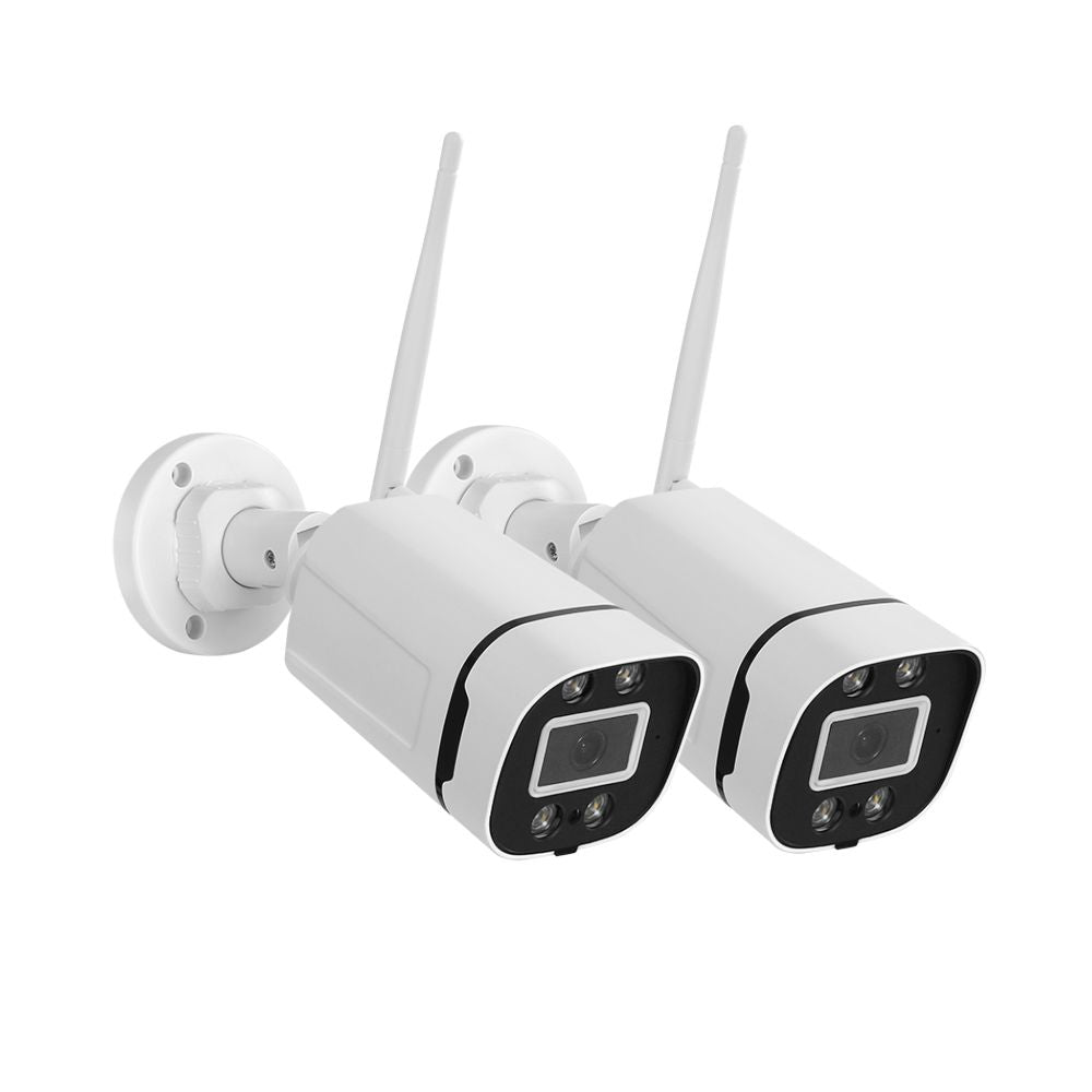 3MP Wireless CCTV Security Camera System WiFi Outdoor Home 2 Cameras Set