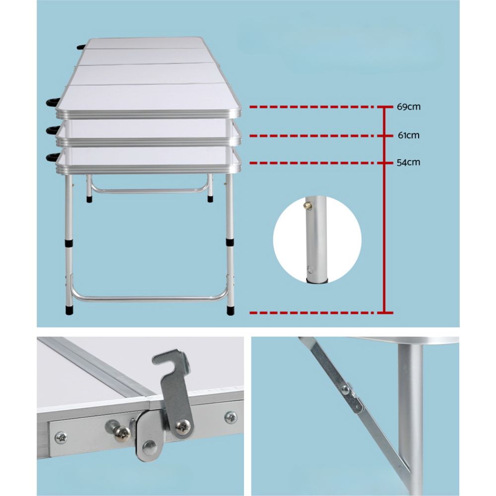 Folding Camping Table Portable Picnic Garden - 240CM